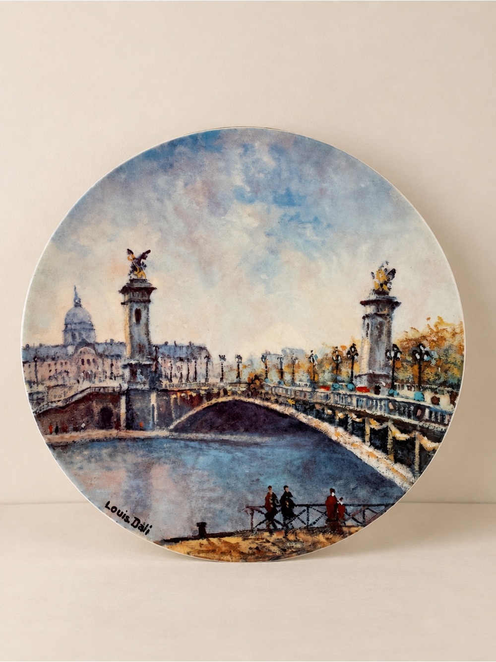 Vintage Louis Dali Limoges Le Pont Alexandre III Collector Plate w/ COA